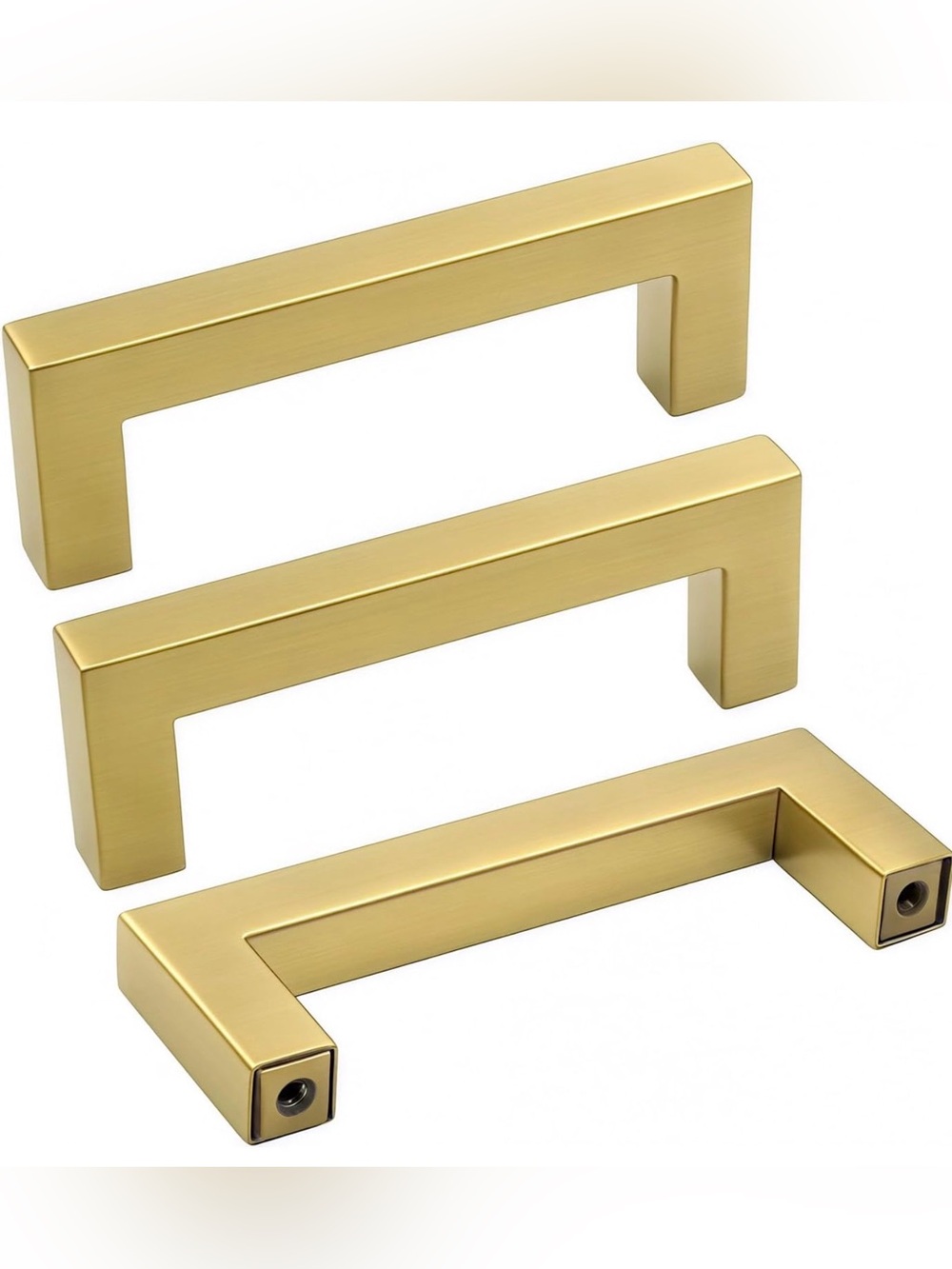 Goldenwarm Brushed Brass Cabinet Handles Drawer Pulls and Knobs 5 Pack -New
